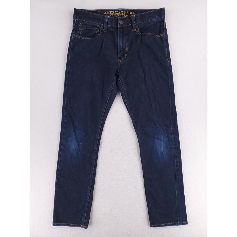 American Eagle Jeans Mens 29x30 Slim Straight Core Flex Stretch Denim Pants Dark